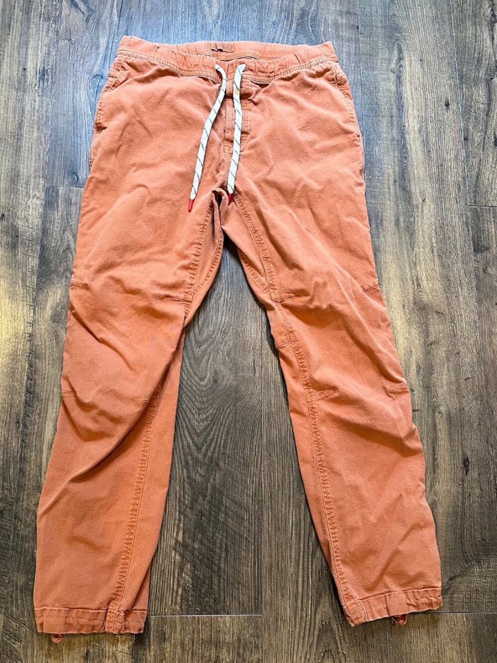 Men's Topo Designs Pants Organic Cotton canvas climbing hiking Burnt Orange XL